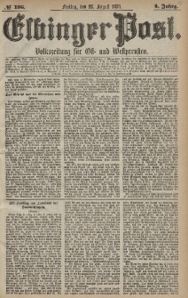 Elbinger Post, Nr. 196 Freitag 23 August 1878, 5 Jahrg.