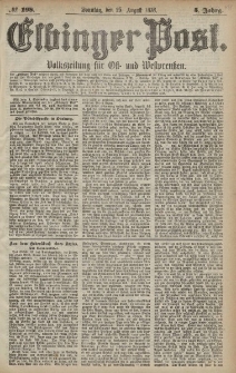 Elbinger Post, Nr. 198 Sonntag 25 August 1878, 5 Jahrg.