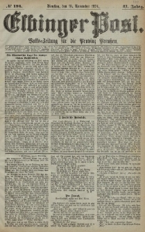 Elbinger Post, Nr. 194, Dienstag 10 November 1874, 41 Jh