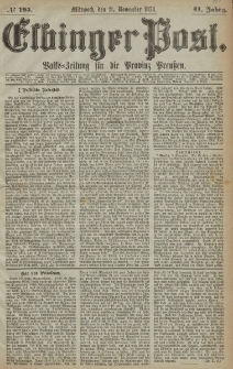 Elbinger Post, Nr. 195, Mittwoch 11 November 1874, 41 Jh