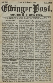 Elbinger Post, Nr. 197, Freitag 13 November 1874, 41 Jh