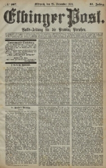 Elbinger Post, Nr. 207, Mittwoch 25 November 1874, 41 Jh