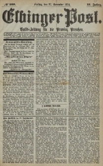 Elbinger Post, Nr. 209, Freitag 27 November 1874, 41 Jh