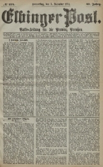 Elbinger Post, Nr. 214, Donnerstag 3 Dezember 1874, 41 Jh