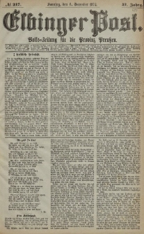 Elbinger Post, Nr. 217, Sonntag 6 Dezember 1874, 41 Jh
