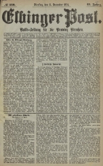 Elbinger Post, Nr. 218, Dienstag 8 Dezember 1874, 41 Jh