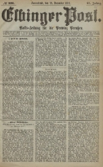 Elbinger Post, Nr. 222, Sonnabend 12 Dezember 1874, 41 Jh