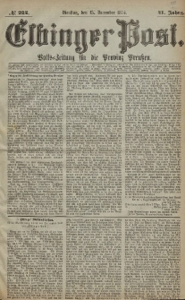 Elbinger Post, Nr. 224, Dienstag 15 Dezember 1874, 41 Jh