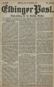 Elbinger Post, Nr. 225, Mittwoch 16 Dezember 1874, 41 Jh