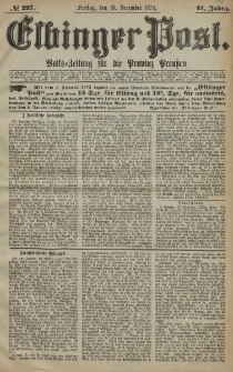 Elbinger Post, Nr. 227, Freitag 18 Dezember 1874, 41 Jh