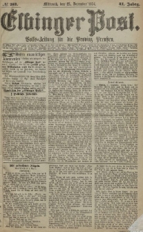 Elbinger Post, Nr. 231, Mittwoch 23 Dezember 1874, 41 Jh