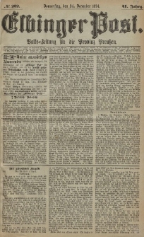 Elbinger Post, Nr. 232, Donnerstag 24 Dezember 1874, 41 Jh