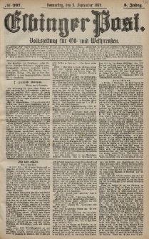 Elbinger Post, Nr. 207 Donnerstag 5 September 1878, 5 Jahrg.