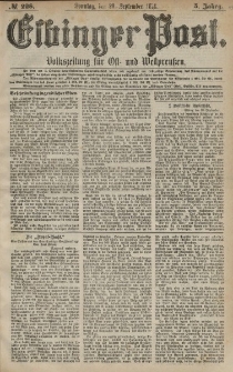 Elbinger Post, Nr. 228 Sonntag 29 September 1878, 5 Jahrg.