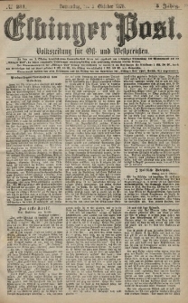 Elbinger Post, Nr. 231 Donnerstag 3 Oktober 1878, 5 Jahrg.