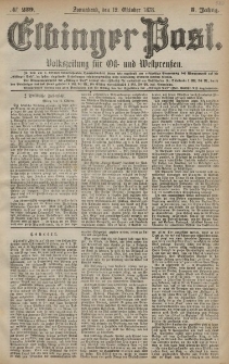 Elbinger Post, Nr. 239 Sonnabend 12 Oktober 1878, 5 Jahrg.