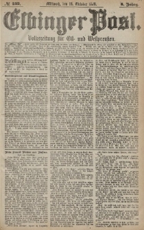 Elbinger Post, Nr. 242 Mittwoch 16 Oktober 1878, 5 Jahrg.