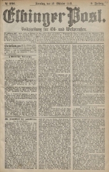 Elbinger Post, Nr. 246 Sonntag 20 Oktober 1878, 5 Jahrg.