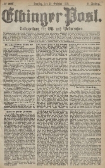Elbinger Post, Nr. 247 Dienstag 22 Oktober 1878, 5 Jahrg.