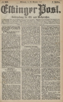 Elbinger Post, Nr. 248 Mittwoch 23 Oktober 1878, 5 Jahrg.