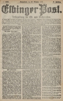 Elbinger Post, Nr. 251 Sonnabend 26 Oktober 1878, 5 Jahrg.