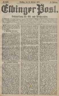 Elbinger Post, Nr. 253 Dienstag 29 Oktober 1878, 5 Jahrg.