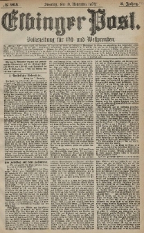 Elbinger Post, Nr. 264 Sonntag 10 November 1878, 5 Jahrg.