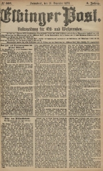 Elbinger Post, Nr. 303 Sonnabend 28 Dezember 1878, 5 Jahrg.