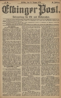 Elbinger Post, Nr. 8 Freitag 10 Januar 1879, 6 Jahrg.
