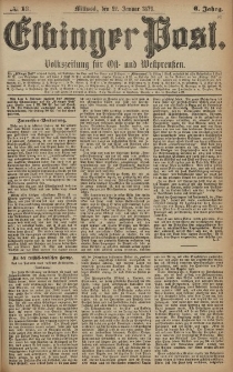 Elbinger Post, Nr. 18 Mittwoch 22 Januar 1879, 6 Jahrg.