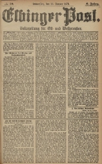 Elbinger Post, Nr. 19 Donnerstag 23 Januar 1879, 6 Jahrg.