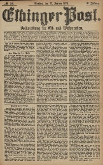 Elbinger Post, Nr. 23 Dienstag 28 Januar 1879, 6 Jahrg.