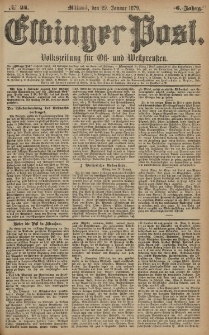 Elbinger Post, Nr. 24 Mittwoch 29 Januar 1879, 6 Jahrg.