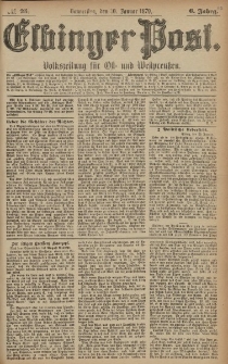 Elbinger Post, Nr. 25 Donnerstag 30 Januar 1879, 6 Jahrg.
