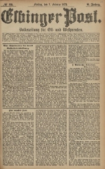 Elbinger Post, Nr. 32 Freitag 7 Februar 1879, 6 Jahrg.