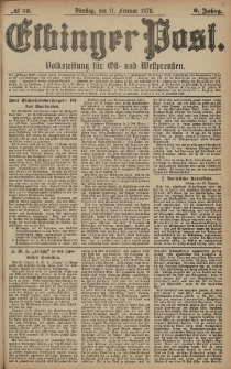 Elbinger Post, Nr. 35 Dienstag 11 Februar 1879, 6 Jahrg.