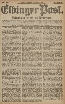 Elbinger Post, Nr. 41 Dienstag 18 Februar 1879, 6 Jahrg.