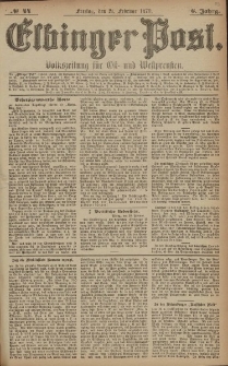 Elbinger Post, Nr. 44 Freitag 21 Februar 1879, 6 Jahrg.