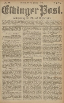 Elbinger Post, Nr. 46 Sonntag 23 Februar 1879, 6 Jahrg.