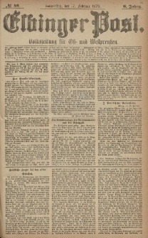 Elbinger Post, Nr. 49 Donnerstag 27 Februar 1879, 6 Jahrg.