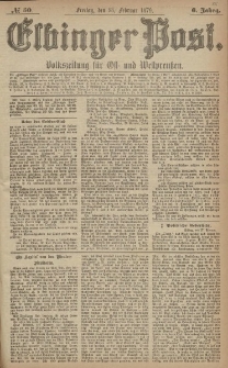 Elbinger Post, Nr. 50 Freitag 28 Februar 1879, 6 Jahrg.