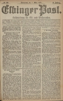 Elbinger Post, Nr. 51 Sonnabend 1 März 1879, 6 Jahrg.