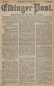 Elbinger Post, Nr. 55 Donnerstag 6 März 1879, 6 Jahrg.