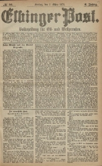 Elbinger Post, Nr. 56 Freitag 7 März 1879, 6 Jahrg.