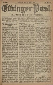 Elbinger Post, Nr. 60 Mittwoch 12 März 1879, 6 Jahrg.