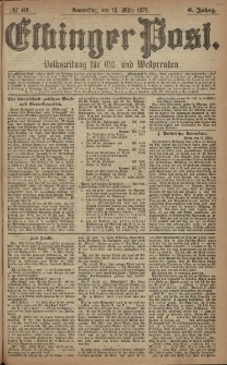 Elbinger Post, Nr. 61 Donnerstag 13 März 1879, 6 Jahrg.