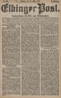 Elbinger Post, Nr. 64 Sonntag 16 März 1879, 6 Jahrg.
