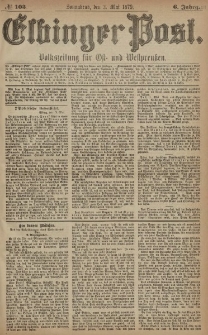 Elbinger Post, Nr. 103 Sonnabend 3 Mai 1879, 6 Jahrg.