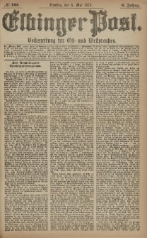 Elbinger Post, Nr. 105 Dienstag 6 Mai 1879, 6 Jahrg.