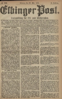 Elbinger Post, Nr. 116 Dienstag 20 Mai 1879, 6 Jahrg.